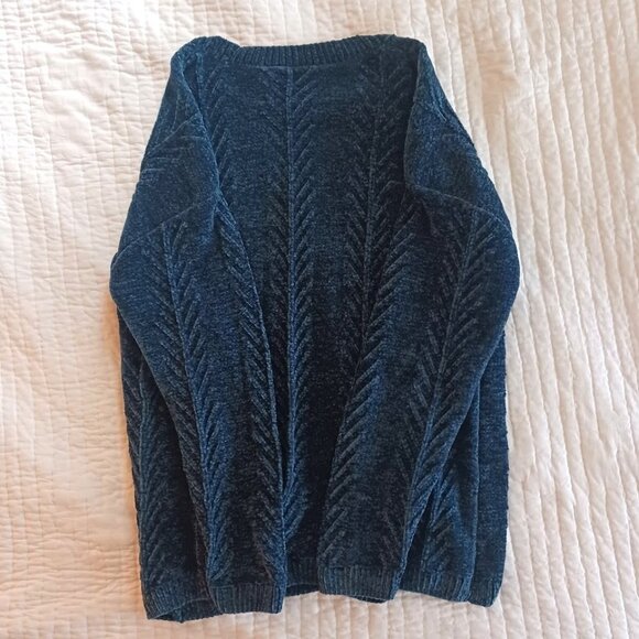 Colbolt Blue Turquoise Sweater Orvis Sweater Medium Cozy Academia Grunge Fall - Picture 2 of 3